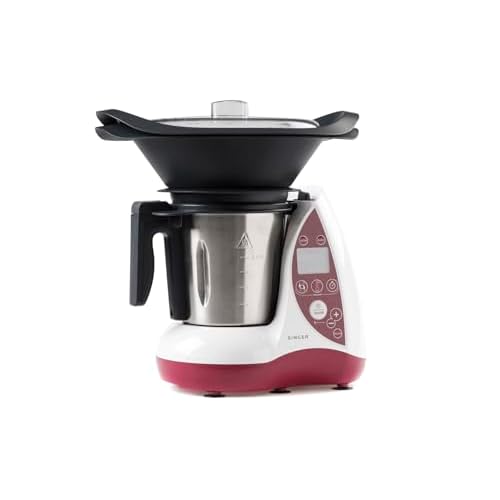 Singer SF501E Robot Cuiseur Acier Inoxydable, Blanc/Rouge/Noir, 43 x 22 x 43 cm