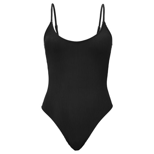 American Trends One Piece Swimsuit Women Swim Suits for Women 2024 Ribbed Open Back Bathing Suit Sexy Slimming Swimsuit2