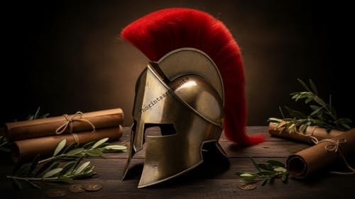 THOR INSTRUMENTS 300 King Leonidas Spartan Helmet W/RED Plume Greek Helmet LARP Replica Rustic Vintage Home Decor Gifts image 3