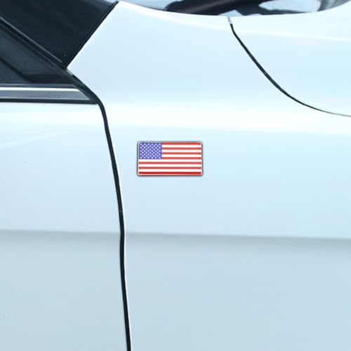 Image of Bittwee American Flag Grille Badge Emblem, 2 Pcs Hood Front Decoration, Grille Tailgate Emblems, Car Truck Grille Badge Sticker, Fit for 4Runner Rav4 and More, Vehicle Exterior Accessories