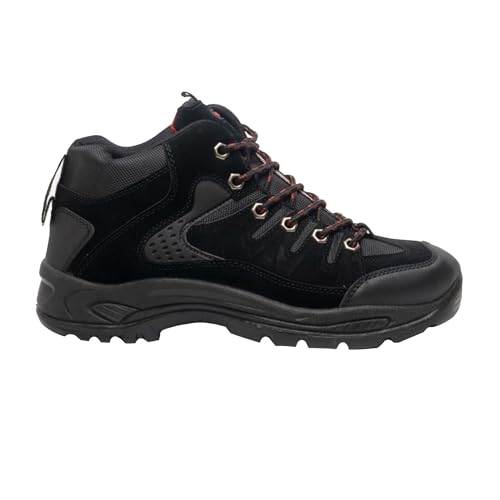 DEK ONTARIO Mens Lace Up Trail Trek Mid Ankle Boots Black
