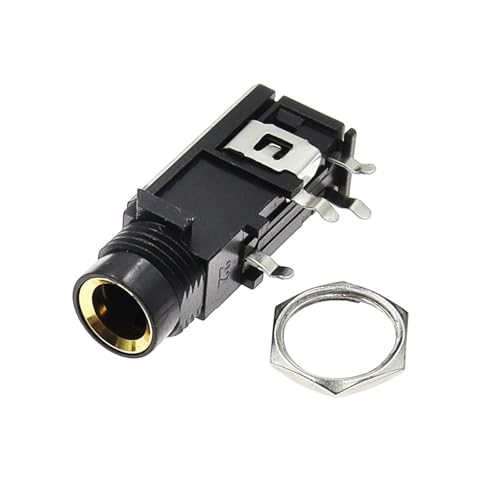 Conector de micrófono de doble canal con tuerca plateada resistente para audio nítido de 6.35 mm 2
