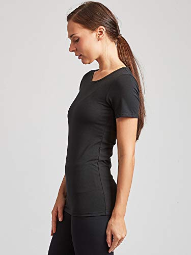 Kalon Women's 4-Pack Scoop Neck T-Shirt Base Layer (Large, Basics) #TOP2