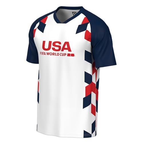 Outerstuff FIFA World Cup 2026 Kids Short Sleeve Sublimated Soccer Fashion Top,USA,Medium (10/12)