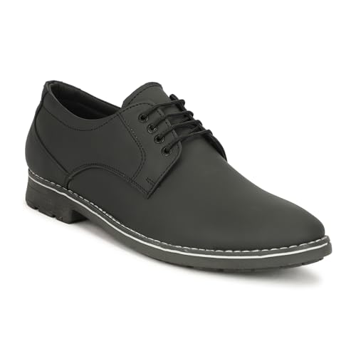 Image of Leatherful Genuine Leather Derby SE Shoes for Men | TPR Sole & Nappa Leather Lining | Classic Dress Footwear