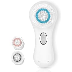 Microtree Electric Facial Cleansing Brush, No Rotation, Sonic Vibrating Rechargeable Face Scrubber Exfoliator, 2 Speeds for Gentle Clean, Face Brushes for Cleansing, Waterproof Face Wash Brush