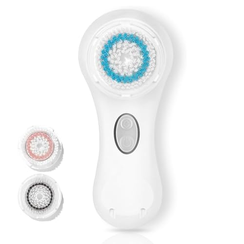 Microtree Electric Facial Cleansing Brush, No Rotation, Sonic Vibrating Rechargeable Face Scrubber Exfoliator, 2 Speeds for Gentle Clean, Face Brushes for Cleansing, Waterproof Face Wash Brush