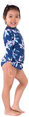 Image of ToBeInStyle Girls' 3 /4 Sleeve Graphic Print Mock Neck Rashguard Top