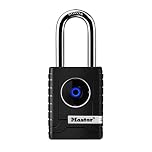 MASTER LOCK Bluetooth Smart Padlock [Bluetooth Compatible with Smartphones] [Long Shackle] [Weatherproof] 4401EURDLH - Best Used for Gates and Fences, Storage Lockers, Garages and More 57mm