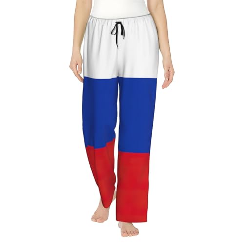 Pantalon de pyjama léger pour femme drapeau russe EdWal S-3XL
