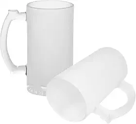 Caneca Chopp Vidro Jateada para Sublimação 16oz (470ml) kit com 2 unidades