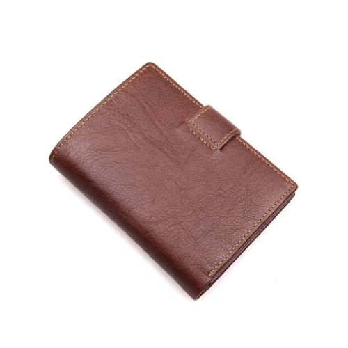 Mens Genuine Leather Bifold Wallet Retro Multi Card Purse Coffee Color Casual Clutch for Office and Daily Use with Capacity and Secure Card Holder