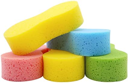 SOFTSWISS Expanding Super Absorbent Cleaning Sponge, for Multipurpose Cleaning, Car, Kitchen, Windows, Floor, Desk, Large Size, Multi Colors (Size 22x10x4.5cm,Pack of 3)