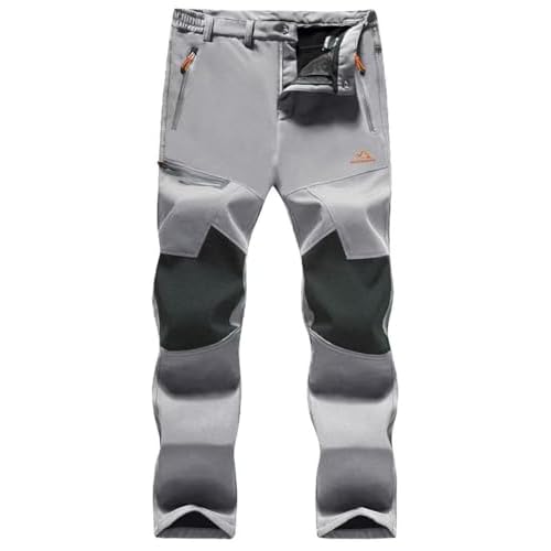 MAGCOMSEN Men's Winter Pants Fleece Lined Ski Snow Pants Water Resistant 4 Zip Pockets Outdoor Pants