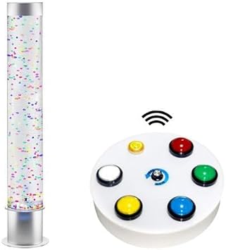 Playlearn Bubble Tube 60cm with Floating Balls - Sensory Colour Changing LED Bubble Lamp Light With Remote Button Controller-Enhance visual development&Sensory Stimulation