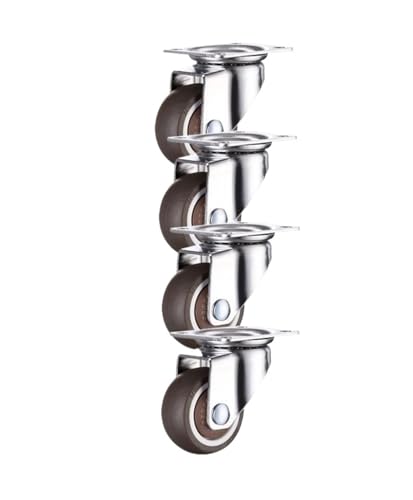 Roulette silencieuse en caoutchouc TPR, lot de 4 roues pivotantes 1 pouce pour un sol sans rayure.