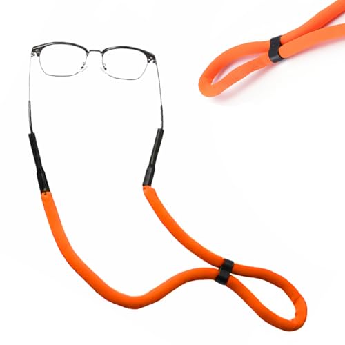WOXJENA Cordon de natation flottant, Accessoire pour lunettes, Cordon de lunettes, Orange, Silicone, Classique