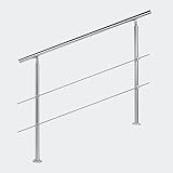 pasamanos para escalera de acero inoxidable Diámetro: 42 mm Barandilla acero inox 2 varillas 120cm Pasamanos escalera Parapeto