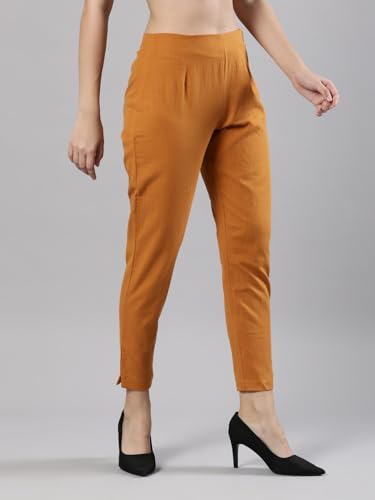 Image of Femmora Comfortable Fit Solid Straight Pant, Breathable Cotton Fabric with Side Zip Button Closure, for Women, Pack of 1
