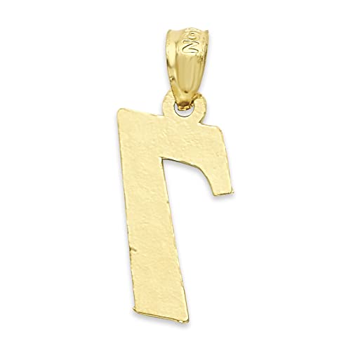10k Real Solid Gold Number Pendant Necklace with Nugget Detail, Athletic Jewelry for Her or Him, Numerology Gift4