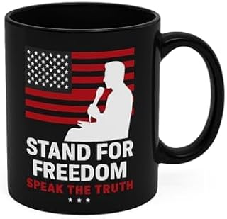 Freedom and Truth Coffee muggg Patriotic 11oz C for Men Women Back Red White Design with America (11oz)
