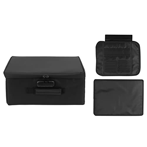Bolsa de Documentos à Prova de Fogo, Fechadura de Combinação, Caixa de Documentos Preta à Prova de F