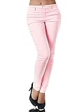 Super angenehm zu tragen Diva-Jeans N844x Damen Hose Treggings Leggings Stoffhose Freitzeithose Röhrenhose Leggins, Größen:M, Farben:Lachs