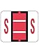 Smead BCCR Bar-Style Alphabetic Color-Coded Labels, Letter S, Pink/White Bars, 500 Labels per Roll (67089)