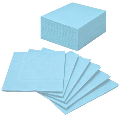 CC-SLZP 100 Pcs 2 Ply Disposable Paper Napkins, Soft Absorbent for Birthday, Wedding, Anniversary, Parties, Catering & Everyday Use(Light Blue)