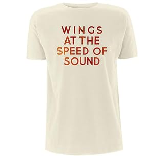 Paul McCartney Unisex Adult Wings At The Speed Of Sound T-Shirt (XL) (Sand) - Les Beatles, Paul McCartney, John Lennon, RIngo Starr, George Harrison