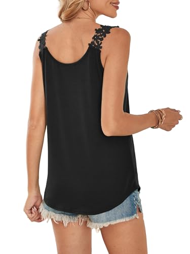 Sipaya Tank Tops for Women Spring Fashion Sleeveless V Neck Lace Tops Flower Flowy Summer Outfits Beach Vacation Clothes - Image 6