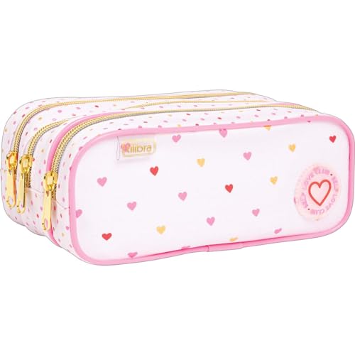 Tilibra - Estojo Triplo Grande Académie Coração Metalizado