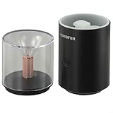 Diffusore per aromaterapia e umidificatore elettrico con alimentazione USB, con effetto lume di candela, funzionamento silenzioso e spegnimento automatico dell'acqua (nero)