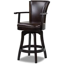 Jennifer Taylor Home Williams 27 Swivel Counter Height Bar Stool, Vintage Brown Faux Leather