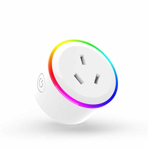 Smart Plug WiFi Socket with RGB Light, Wireless Power Outlet Adaptor Wireless and Remote Control App