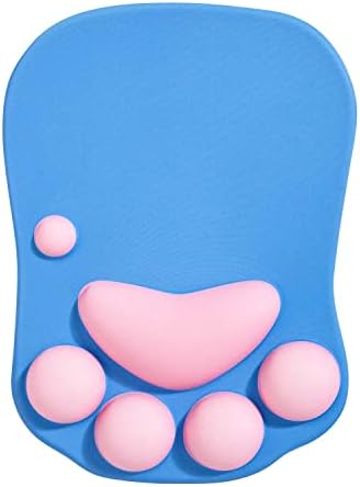 DOBAOJIA Cat Paw Mouse Pad, Ergonomic Mouse Pad, Mouse Mat with Wrist Support, Silicone Gel Mouse Pad, Cute Mouse Pad, Kawaii Mouse Pad, for Home/Office/Gaming, Mouse Mat Grey & Pink