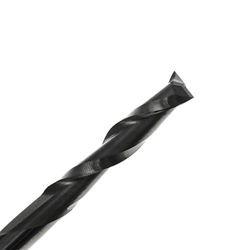 YEEZUGO 1/8" Carbide Flat Nose End Mill 2 Flutes 17mm CNC Router Bits Double Flute Spiral Set Tool