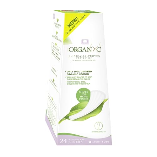 Image of Organyc Panty Liners for Thong – Pack of 24, Certified Organic Cotton, Ultra-Thin and Comfortable, Ideal for Everyday Freshness, Ideal for Everyday Freshness