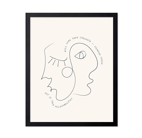 Monem Art Vulnerability and Strength Line Art Print - Abstract Motivational Quote Poster - Wall Decor for Living Room, Bedroom or Office - 8x10 Unframed Wall Art by Ksanakalpa