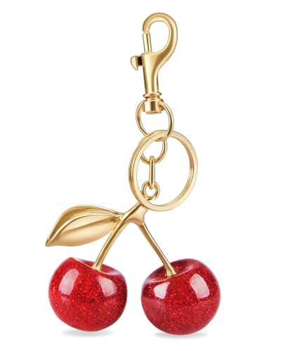 PENGARO Keyring Cherry Keychain Cherry Bag Charm Plated Charms Purse