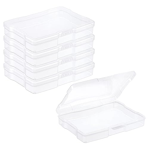 PATIKIL 4x6 Photo Storage Box, 4 Pack Photo Boxes Storage Photo Organizer Cases Storage Container Picture Boxes Plastic for 4x6 Pictures Sticker Scrapbook Craft Keeper, Clear