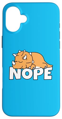 �u����A�����͂��߂񂾁v�ӂ��ҁE�ӑāE�̂�т艮�E�g���P���g�v�X Nope Not Today Triceratops �X�}�z�P�[�X iPhone 16 Plus �p