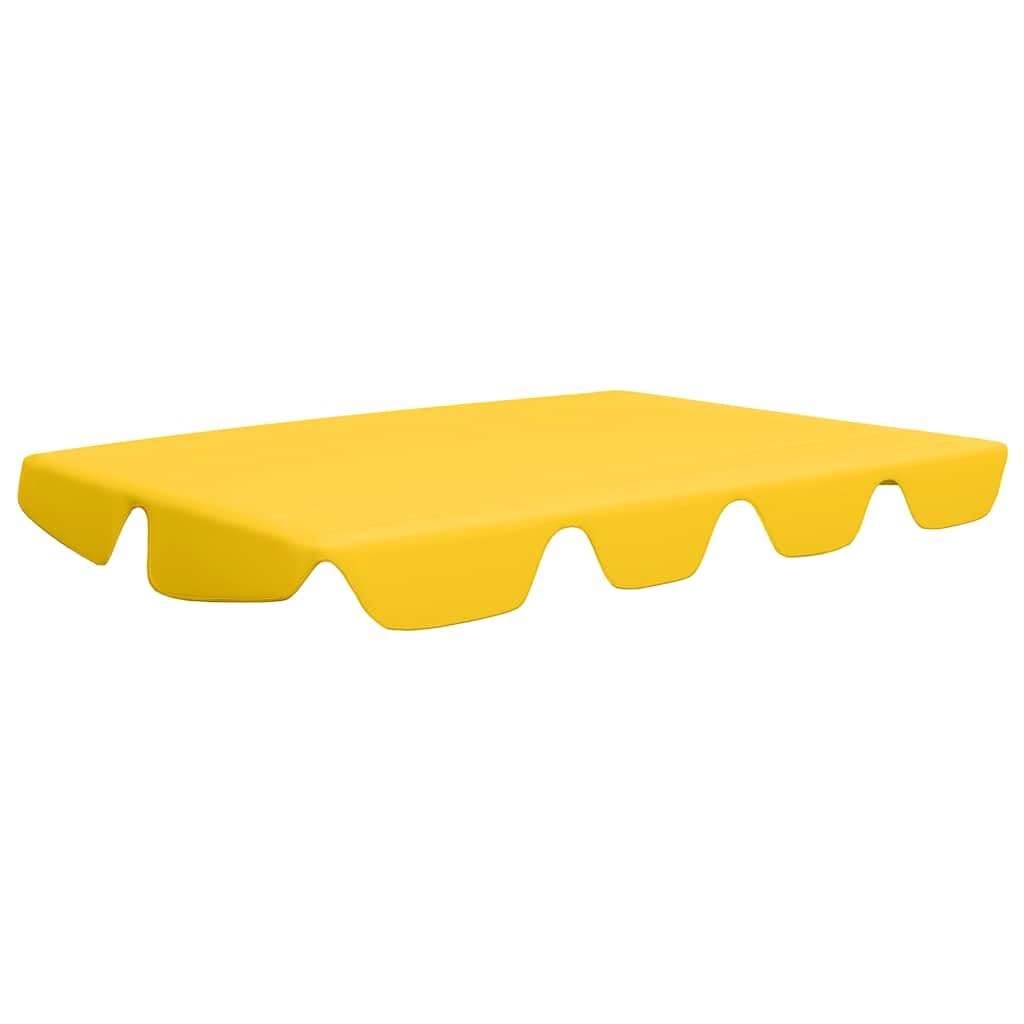 Toit de Rechange pour Balancelle de Jardin, Toile de Balancelle Housse de Rechange Toit Pare-Soleil de Balançoire Jaune 188/168x145/110 cm