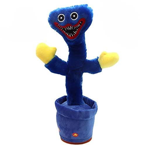 Yanshangqi Neue elektrische tanzende Huggy wuggy Plüschtiere Mohnspiele Spielzeit Spiel Kaktus weiche Wiederholung reden gefüllte Aufnahme Kinder Geburtstagsgeschenke ( Color : Blue ) Cover