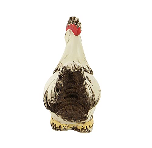 Deco 79 Polystone Rooster Garden Sculpture, 11" X 5" X 12", White #TOP5