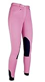 HKM 9064 Reithose Penny Easy, Mädchen Hose, Kniebesatz, Pink / Dunkelblau, 128