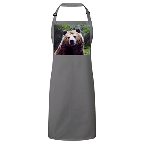 Tablier Grizzli de cuisine premium finitions soignées imprimé ours