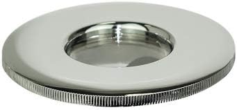 Polished chrome bezel for the downlight.