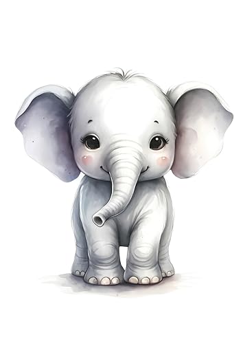 Heimisch Wunder Póster de elefante para habitación infantil, decoración de pared para niños y niñas, bonita decoración para la habitación de los niños