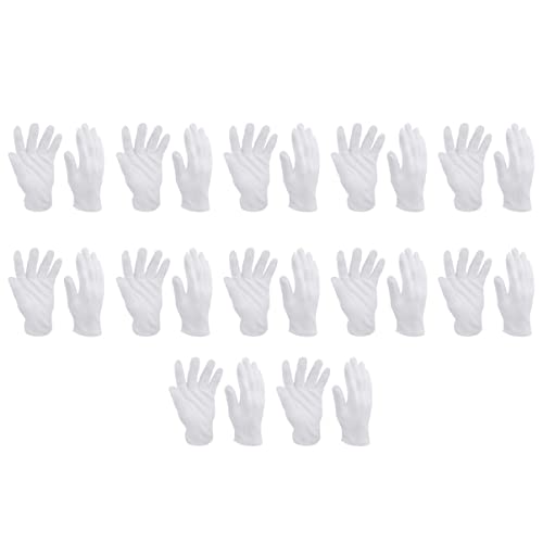 STOBOK Baumwollhandschuhe Weiß 12 Paar Atmungsaktive Handschutz Handschuhe für Schmuckinspektion Arbeitsschutz Handarbeit Baumwolle Mehrzweckhandschuhe